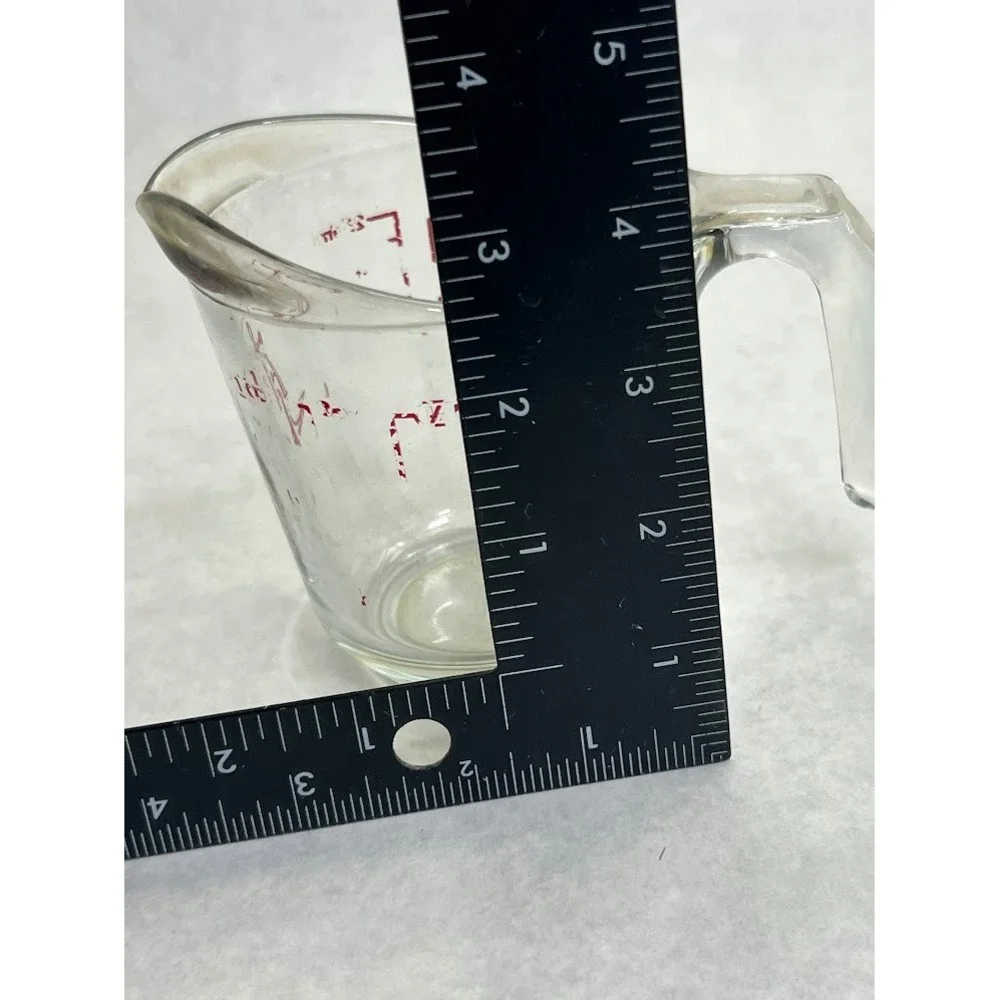 Vintage Anchor Hocking Glass Measuring Cup 1 Cup Red Anchor Logo Spout Handle